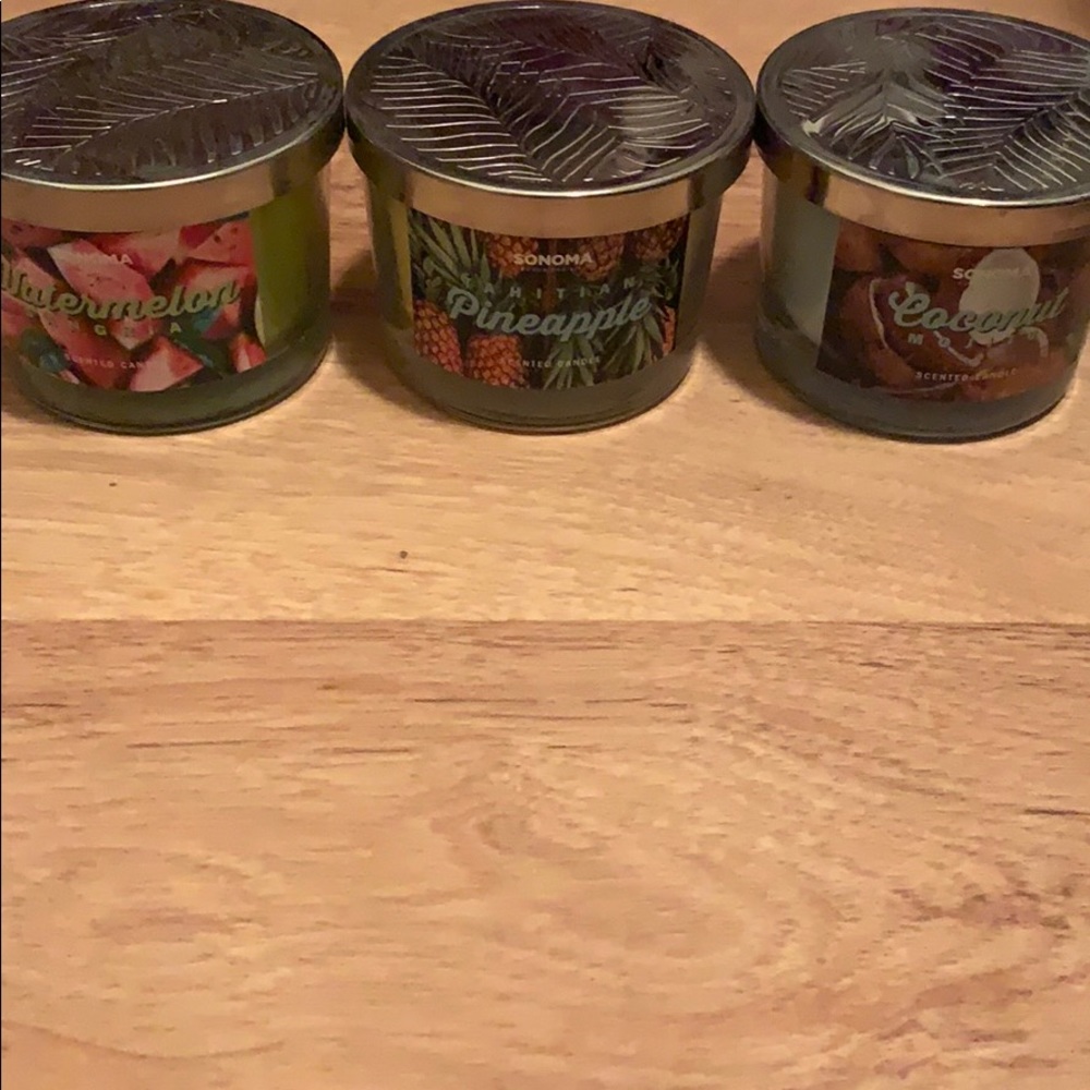 Three Sonoma Candles